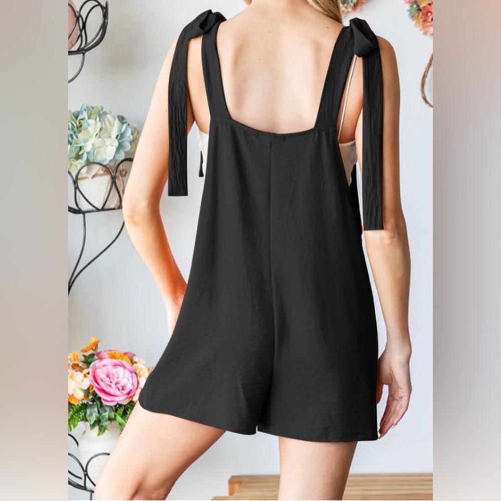 Heimish Full Size Sleeveless Romper with Pockets - Picture 2 of 3